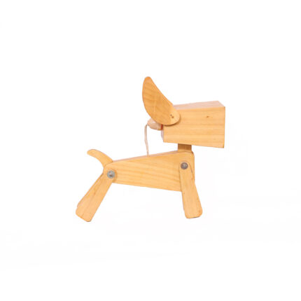 Wooden Dog Lamp